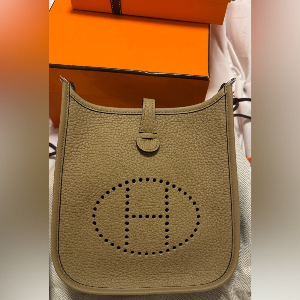 NWT Authentic Hermès Evelyne TPM Poussiere Clemence Palladium Hardware